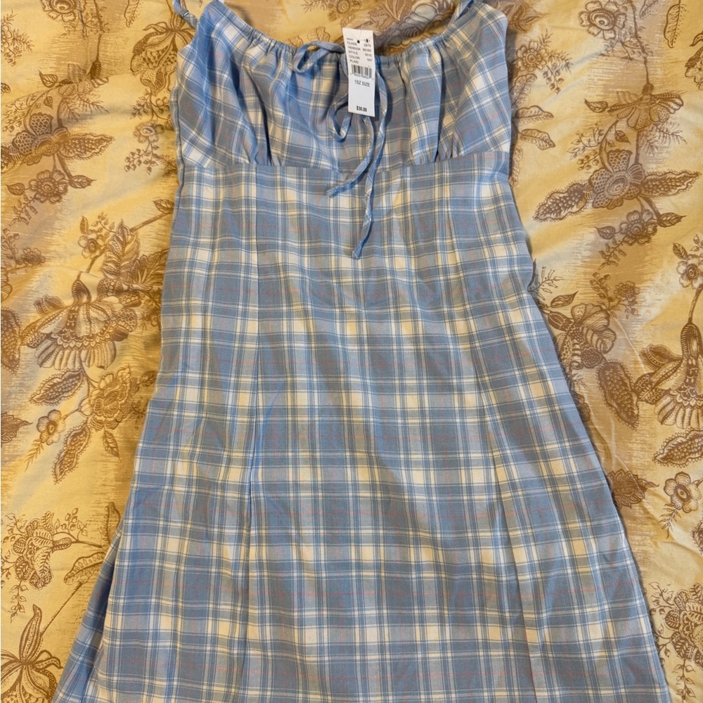 Pacsun John Galt Blue Plaid Sleeveless Dress
